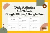 Daily Reflection Exit Ticket (Math or Any Subject) | Middl