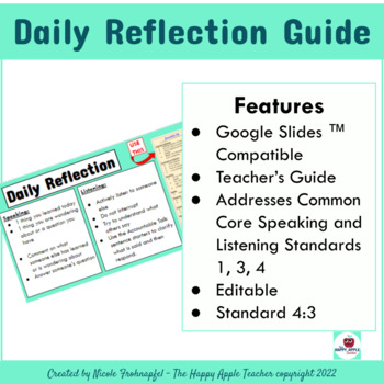 Preview of Daily Reflection Google Slide ™ Editable Standard 4:3 Speaking-Listening