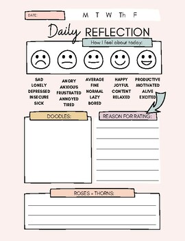 Preview of Daily Reflection - Mental Health Tracker