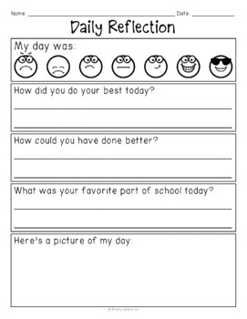 Daily Reflection Sheets for Special Education Students by ...