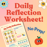 Daily Reflection Worksheet for Elementary | Mindfulness | 