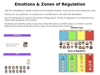 Preview of Daily Regulation of Emotions pack - Emoji version