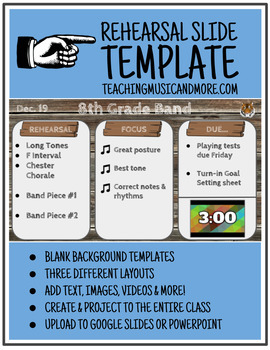 Preview of Daily Rehearsal Slide Template - Cabin Theme