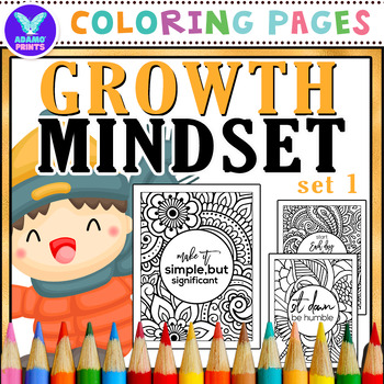 Preview of Daily Reminder Series - Growth Mindset Coloring Pages Set 1 Activities