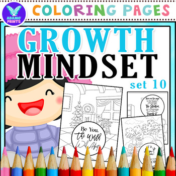 Preview of Daily Reminder Series - Growth Mindset Coloring Pages Set 10 Activities