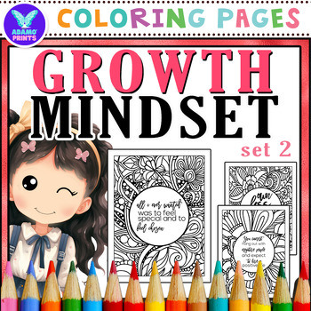 Preview of Daily Reminder Series - Growth Mindset Coloring Pages Set 2 Activities