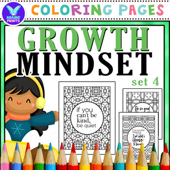 Preview of Daily Reminder Series - Growth Mindset Coloring Pages Set 4 Activities