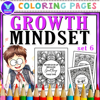Preview of Daily Reminder Series - Growth Mindset Coloring Pages Set 6 Activities