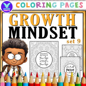 Preview of Daily Reminder Series - Growth Mindset Coloring Pages Set 9 Activities