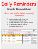 Daily Reminders (Newsletter) Auto pulls Calendar Events