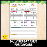 Daily Report Form for Daycare, Preschool, & Childcare | To