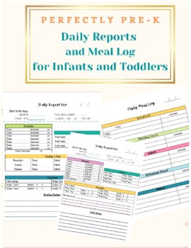 Preview of Daily Reports and Meal Log for Infants and Toddlers
