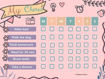 Daily Responsibilities My Chore Chart for Kids - Routine Activities Chart