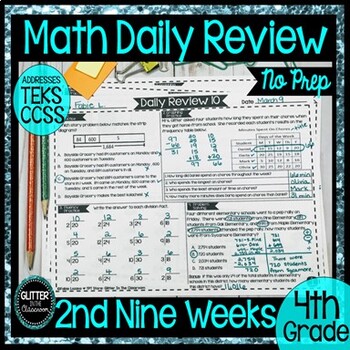 Preview of 4th Grade Daily Math Warm Up - Spiral Review - 2nd Nine Weeks - Math Practice