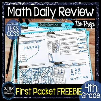 Preview of 4th Grade Daily Math Spiral Review - Daily Math Warm Up - Packet 1 FREEBIE