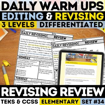 Preview of STAAR Revising & Editing Practice Warm Up 3rd 4th 5th Grade