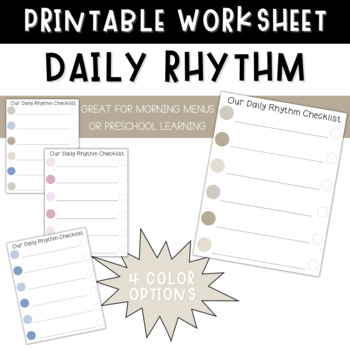 Daily Rhythm Printable Worksheet Daily Routine for Preschoolers