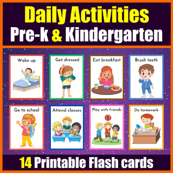 Daily Routine & Activities Vocabulary Flash cards - Word Wall ...