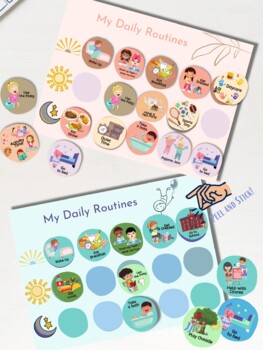 Preview of Daily Routine Cards, Toddler Routine Chart, Daily Rhythm, Visual Schedule