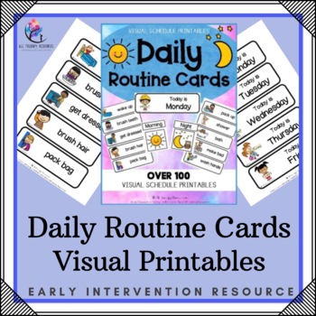 Preview of Daily Routine Cards - Visual Schedule Printable Cards SPED