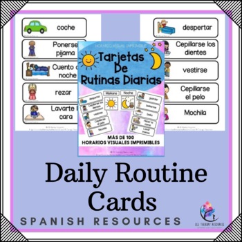 Preview of Daily Routine Cards - Visual Schedule Printable Cards for Home - SPANISH VERSION