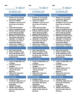 daily schedule checklist pdf
