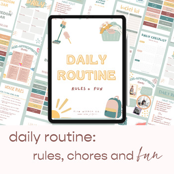 Preview of Daily Routine Checklist for Kids: Rules, Chores and Fun