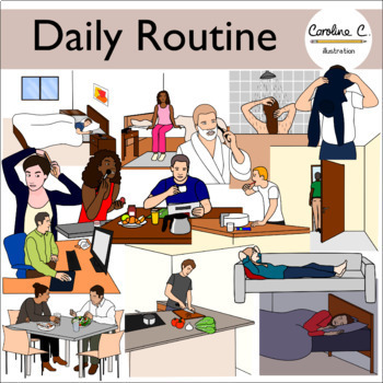 Preview of Daily Routine Clip Art Set