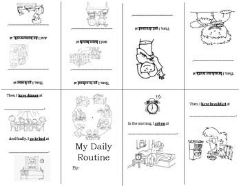 Daily Routine ESL mini-book by Marie Vetter | Teachers Pay Teachers