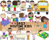 Daily Routine Kids ClipArt - Kids Doing Chores ClipArt - C