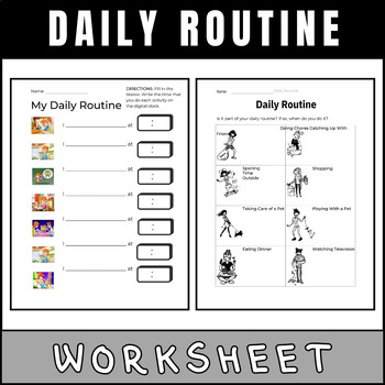 Preview of Daily Routine Printables Worksheets |  key to fostering productivity