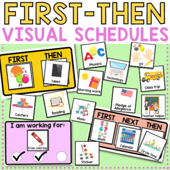 Preview of Daily Routine Visual Schedule (First - Then) for Preschool, Kindergarten