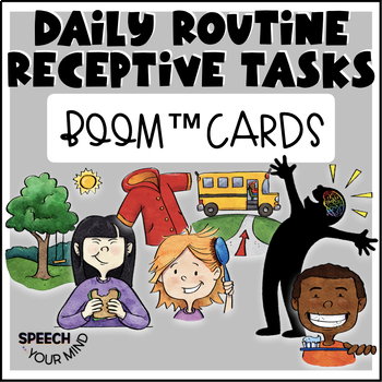 Preview of Daily Routines & Life Skills Boom™ Cards | Receptive Tasks for Routines