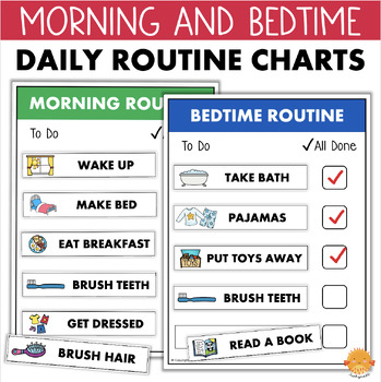 Preview of Preschool Toddler Home Visual Schedule Daily Routines Checklist Morning Bedtime