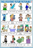 Daily Routines ESL Printable Picture Dictionary For Kids