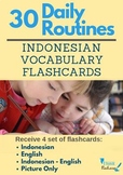 Daily Routines Indonesian Vocabulary Flash Cards (Rutinita