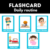 Daily Routines Picture and Word Preschool Flash cards