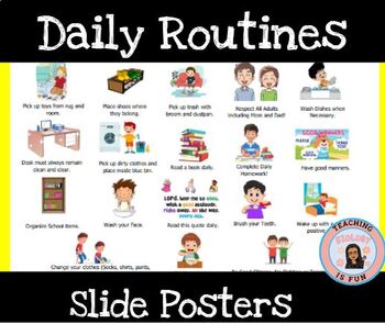 Preview of Daily Routines Poster For Children of All Ages