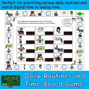 Daily Routines-Telling Time-Board Ga…: English ESL worksheets pdf & doc
