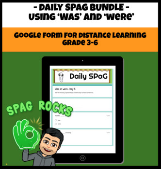 Preview of Daily Spelling and Punctuation Bundle - 'was' and 'were' - Distance Learning