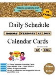 Daily Schedule Calendar Card-93pc-Glitter-Gold
