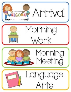 Daily Schedule Cards by Mrs Slauenwhite | TPT