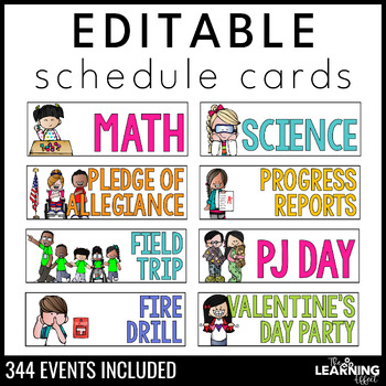 Preview of Visual Schedule Cards | Editable Daily Classroom Labels