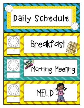 Daily Schedule Cards By Finding Grace 