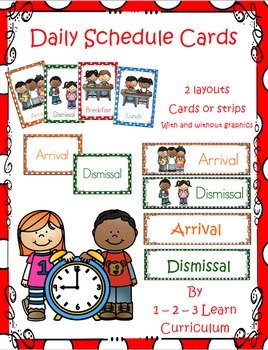 Daily Schedule Cards by 123 Learn Curriculum | TPT