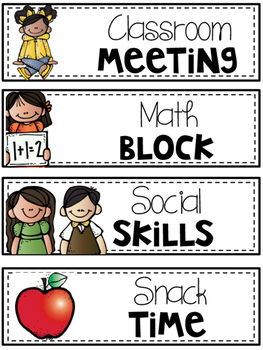 Daily Schedule Cards by Sally Nguyen | Teachers Pay Teachers