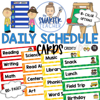 Daily Schedule Cards by The Smarter Teacher | TPT