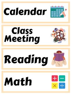 Preview of Daily Schedule Cards| Boho |Bulletin Board Posters |Elementary School |Teacher P