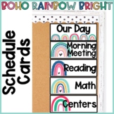 Daily Schedule Cards | Boho Rainbow Bright Classroom Decor