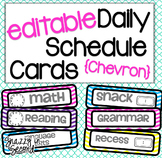Daily Schedule Cards - Chevron {EDITABLE}